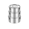 Round Stainless Steel Lunch & Fruit Box with Lid - Ideal for Salads, Fresh-Keeping, and Picnics