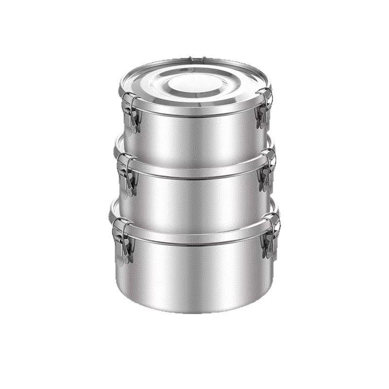 Round Stainless Steel Lunch & Fruit Box with Lid - Ideal for Salads, Fresh-Keeping, and Picnics