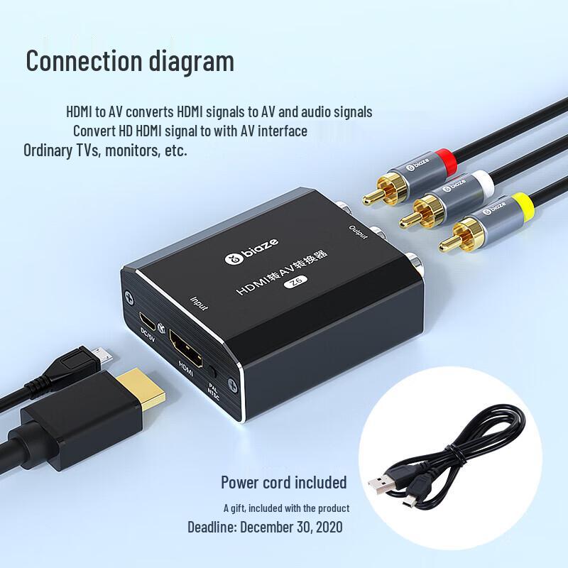 BIAZE HDMI to 3RCA AV Converter