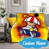 Custom Name Skateboard Adventure Buttowski Blanket bed sofa Blanket Flannel Blanket for Camping, Hiking, Picnic Essentials,gift for Fan family