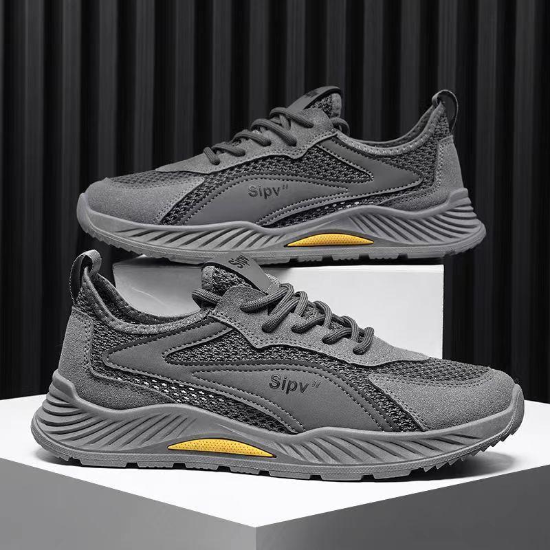 

Men s shoes 2025 summer new mesh breathable running non-slip men s platform casual lightweight dad sports trendy shoes 44