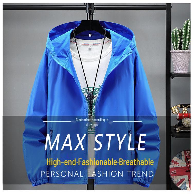 Herren Übergröße Schnelltrocknender Angel- und Bergsteiger-Sonnenschutzanzug mit Bilddruck