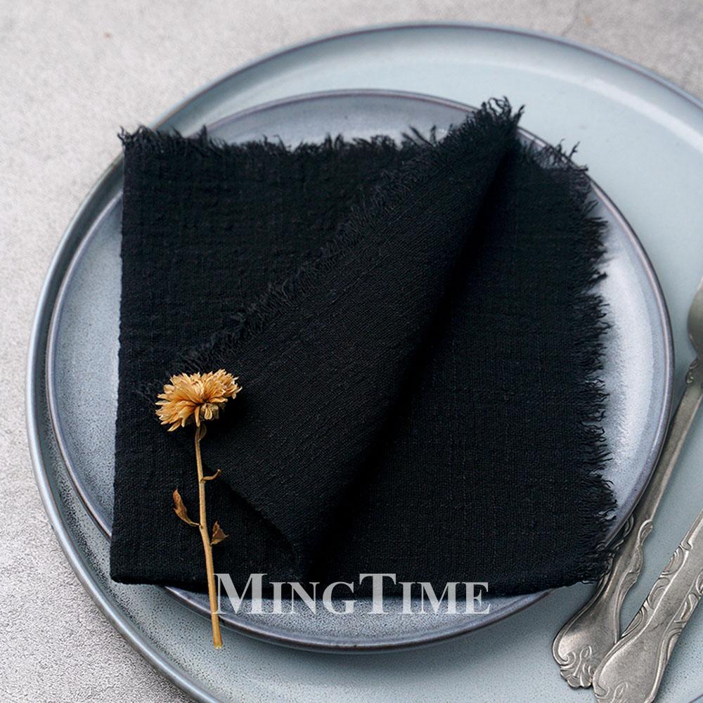 20pcs 32x32cm Cotton Gauze Table Napkins Bohemian Wedding Decor Vintage Western Style Bridal Party Dinner Cloth Accessories