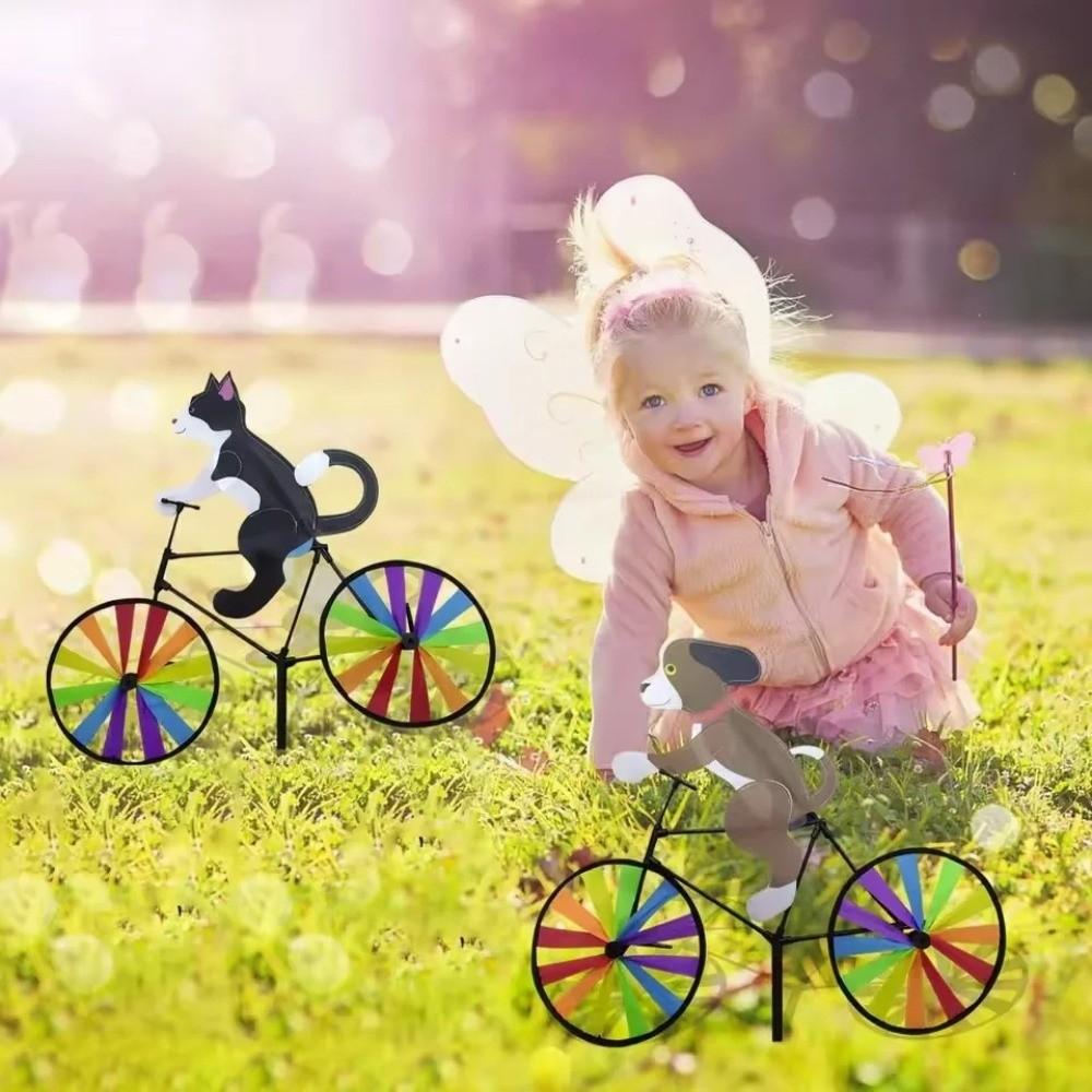 Cartoon Modelling Animal Riding Windmill Three-dimensional Cartoon Garden Yard Decoration  Outdoor