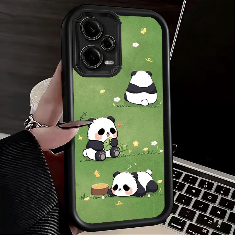 Cute Cartoon Panda Soft Phone Case for Xiaomi Poco X7 X6 X5 Pro X4 Gt X3 F7 Ultra M8 M7 Redmi 15C 15 14C 13 13C 12 12C 10 10C
