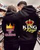 King Queen Plus Size Sweater Valentine'S Day Hooded Pullover Hooded Sweater Hoodie