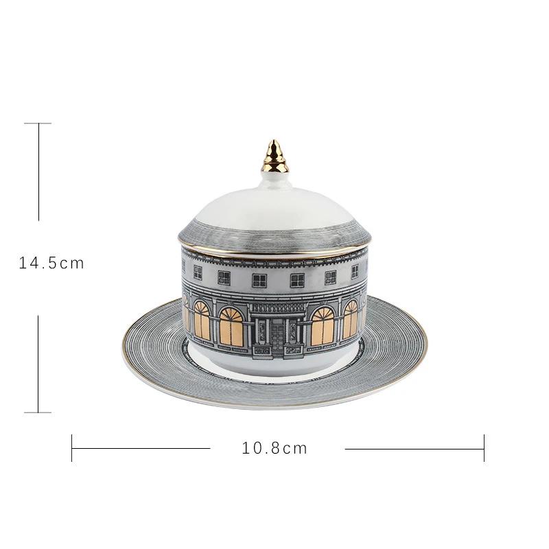 Nowy Styl Łabędzi Zamek Zastawa Stołowa Talerz Obiadowy Wysokiej Jakości Porcelana Kostna Ceramiczne Talerze Architektura Rzymska Filiżanka do Kawy