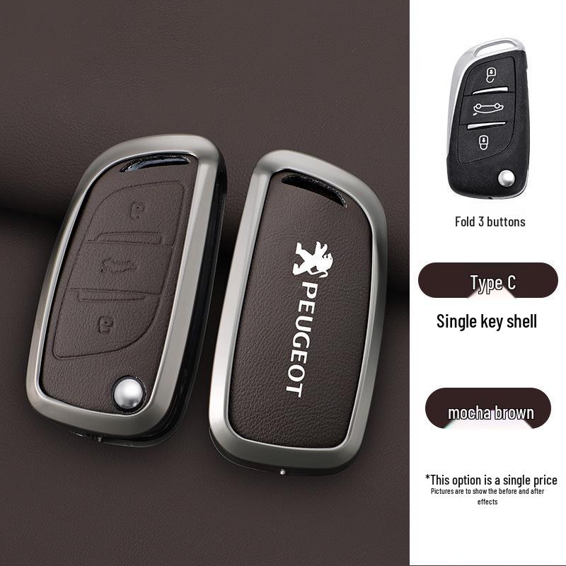 Peugeot Key Case for 308, 207, 408, 508, 307, 301, 3008 - Metal Shell, Modified Package.