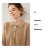 Women's Slim Fit Cashmere Polo Collar Cardigan - Comfortable Knitwear Coat for Autumn/Winter Fashion