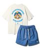 ALVINCLO [Set] Mountain Climber Oversized Short Sleeve T-Shirt And String Detail Woven Shorts Set