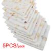 5pcs Pack 31*31cm 100% Cotton Gauze Cartoon Newborn Infant Baby Face Hand Bathing Towel Bibs Feeding Handkerchief Square Towels
