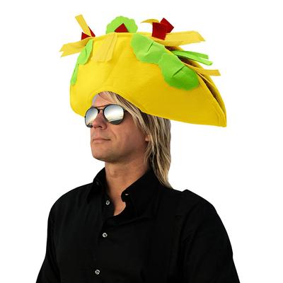 Mini Mexican Taco Headband French Fries Hats Men Felt Taco Hat For Adults Fast Food Halloween Costume Prop Unisex Women