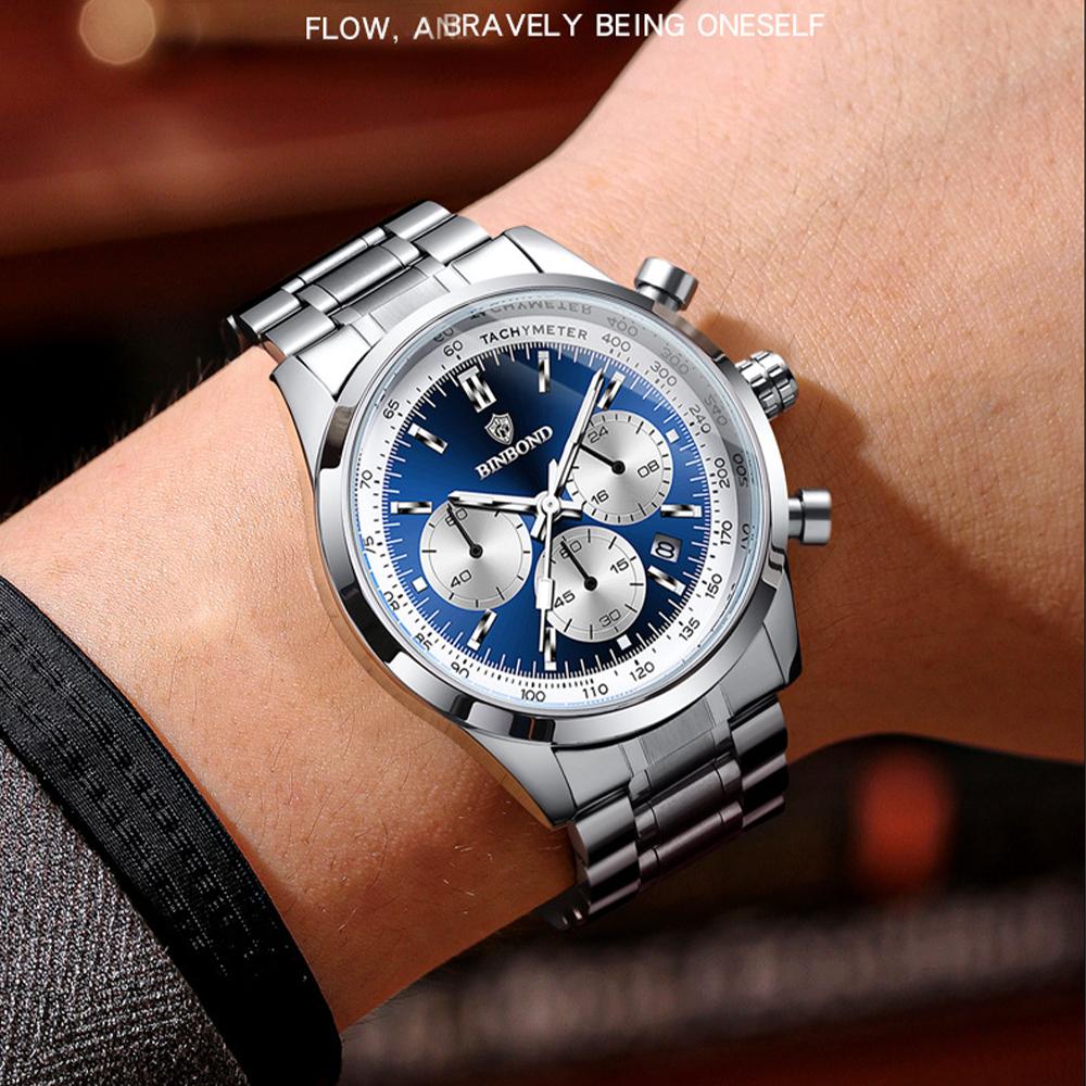 Neue Herren Quarzuhren Luxus Chronograph 30M Wasserdichte Armbanduhren Herrenuhr Reloj Hombre