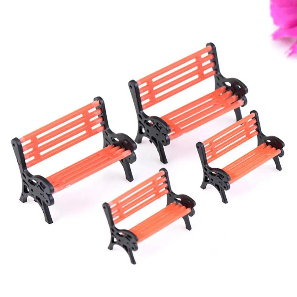 Mini Park Bench Model Miniature Landscape GardenDecorative Ornament PlayHouse Decorative Figurines Fairy Garden Desk Decoration