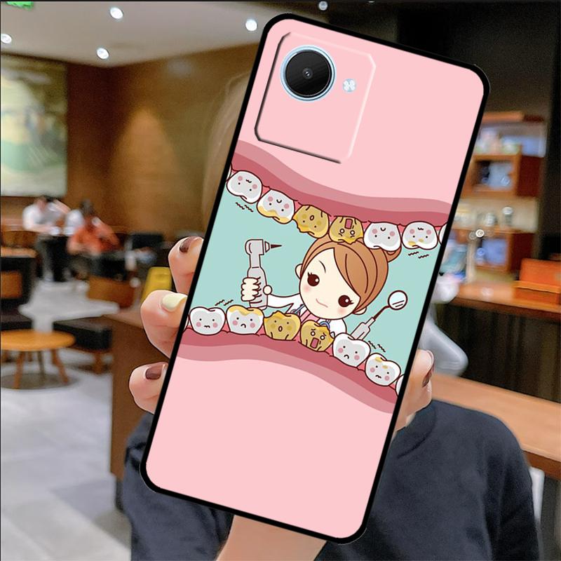 Cartoon Dentist Dental Teeth Case For Realme 14 Pro Plus 12 10 11 13 GT 6 6T 5 GT7 Pro C61 C55 C51 C21Y C25S C67 C75 C53