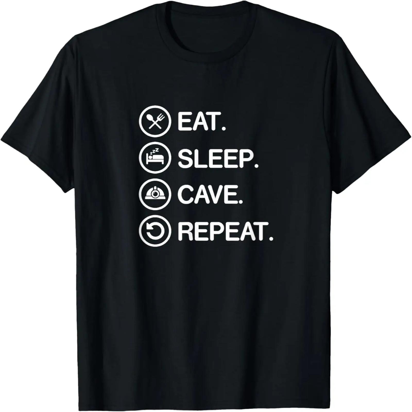 Eat Sleep Cave Repeat Funny Spelunking Caving T Shirt Gift XXXXXL разноцветный