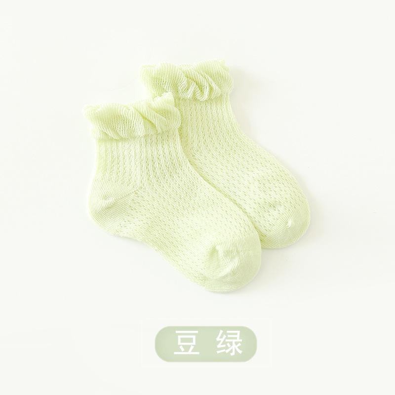 1pair Thin Summer Infant Baby Girls Mesh Socks Newborn Girls White Soft Mid Tube Socks Cool Thin Toddler Kids Girl Socks Clothes