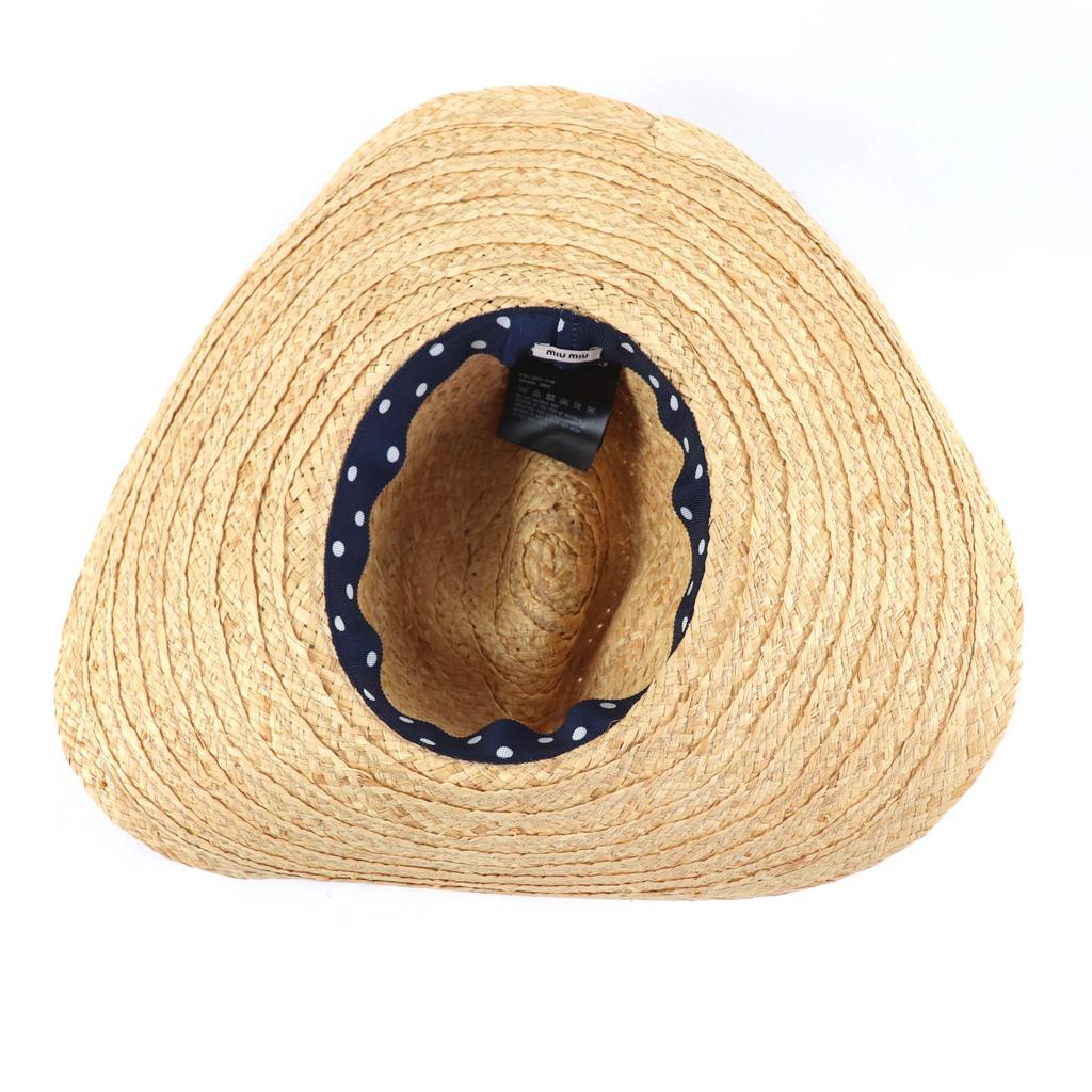 Excellent MIUMIU hat natural Raffia Women S 5HC255 Used