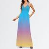 Women's Casual Knitted Cotton Gradient Print Suspender Dress