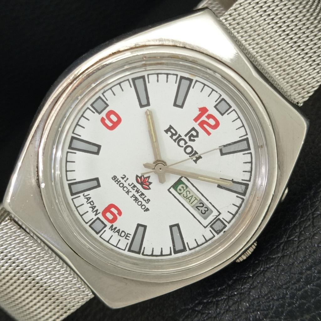 

VINTAGE RICOH R31 AUTOMATIC JAPAN MENS WHITE COLOR DIAL WATCH a707675-1