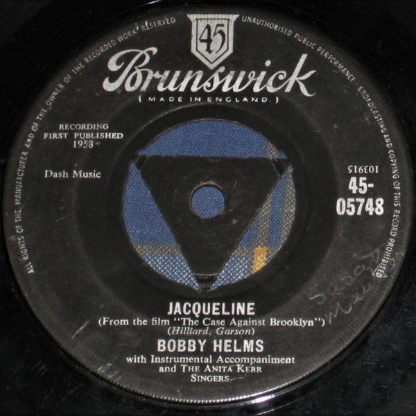 7inch Record BOBBY HELMS - Jacqueline 4505748 BRUNSWICK 1958 Japan Pop Used