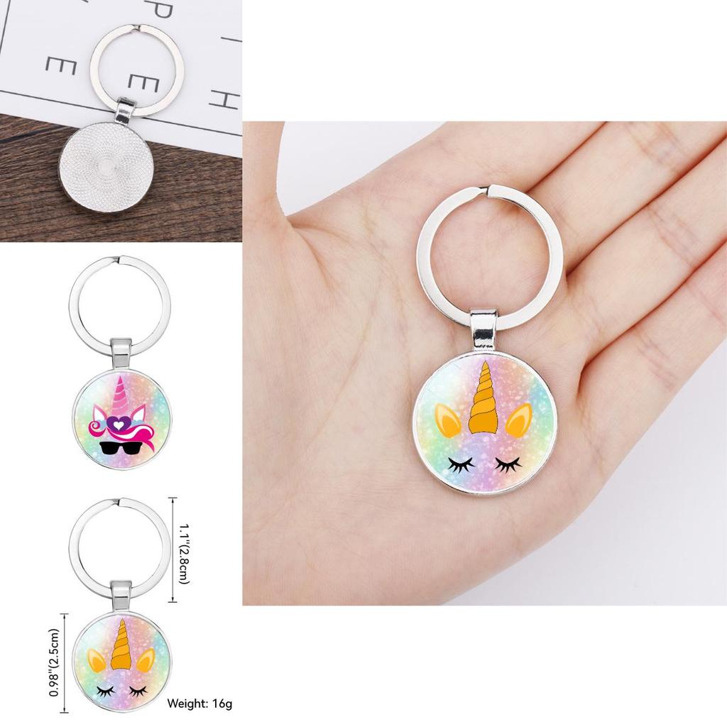 New Crown Unicorn Time Gem Simple Pendant Keychain Bag Charm Zinc Alloy