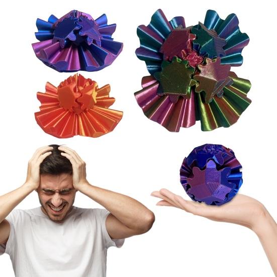 

3D-печатный шар-шестерня, игрушка для снятия стресса, спин-мяч, портативный механический блокировочный механизм, сфера, сенсорная игрушка-непоседа для детей, подростков, подарок для взрослых A