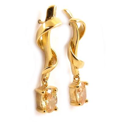 [C5600] - Amber Gold Plated 'Adeline' Earrings