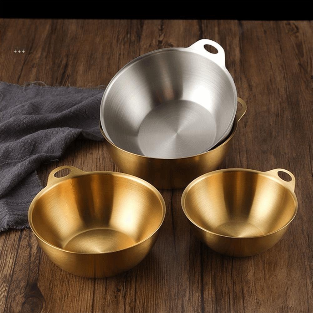 Gold/Silver Korean Style Mixing Bowl Large Capacity Food Container Food Prep