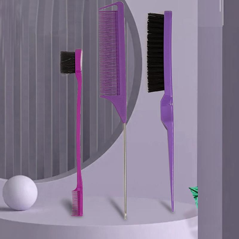 Lot de 3 peignes à cheveux double face avec contrôle des bords, accessoires de coiffure et de brosse à cheveux