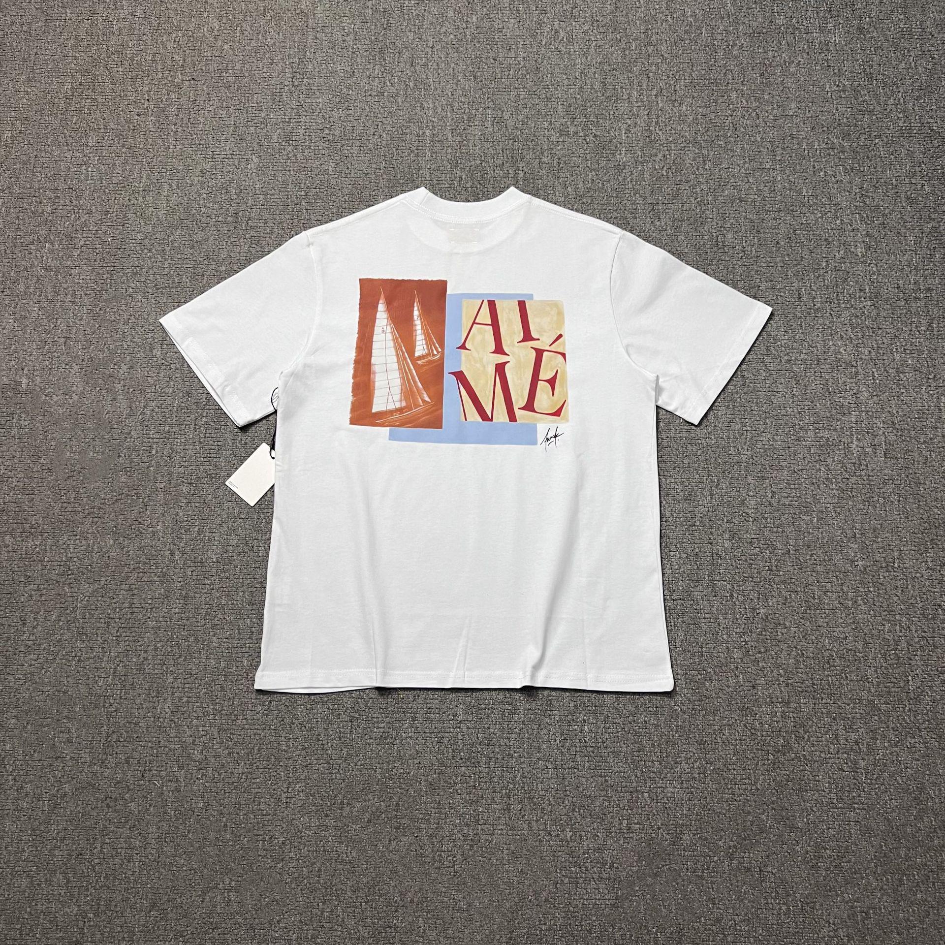 

Футболка с круглым вырезом ALD Hip Hop High Street Patterned - унисекс с коротким рукавом для лета Medium белый