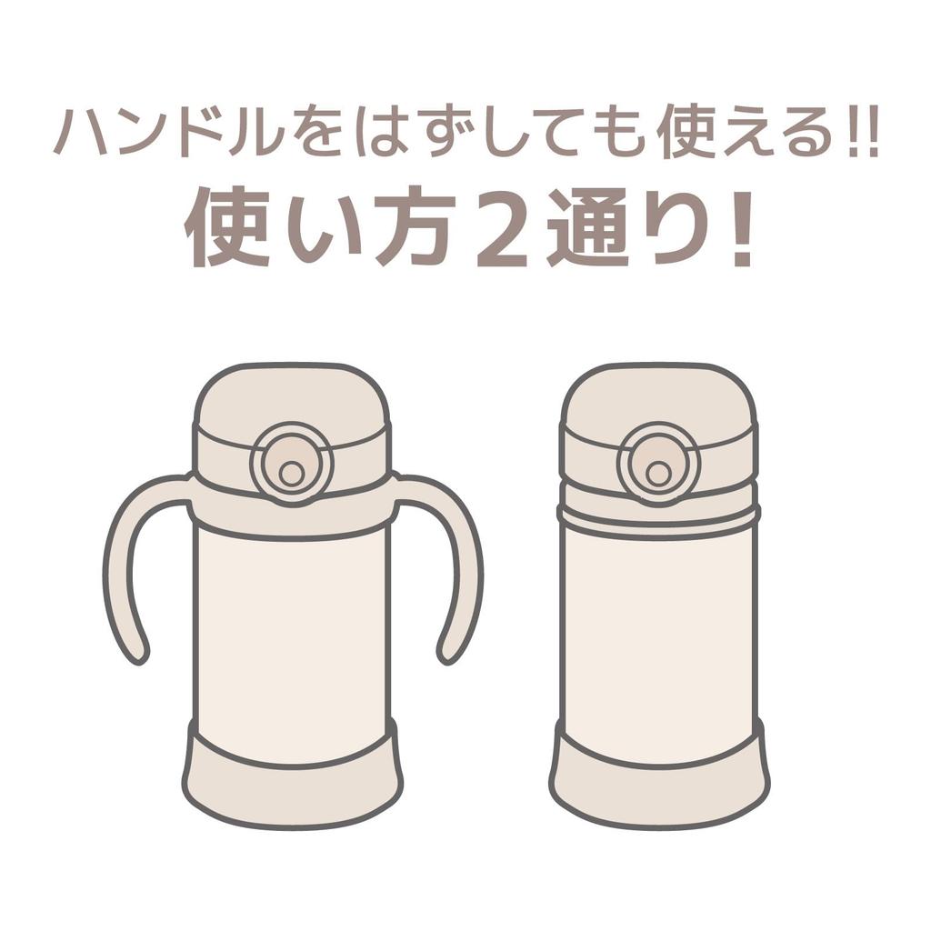 Termos Próżniowy Kubek ze Słomką dla Dziecka BE, 350 ml, Beżowy, Izolowany, FJT-350