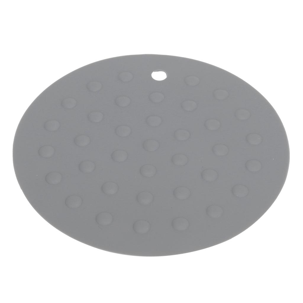 Round Shape Silicone Pad Kitchen AntiScald Insulation Dish Placemat for Kitchen Home(Dark Gray )
