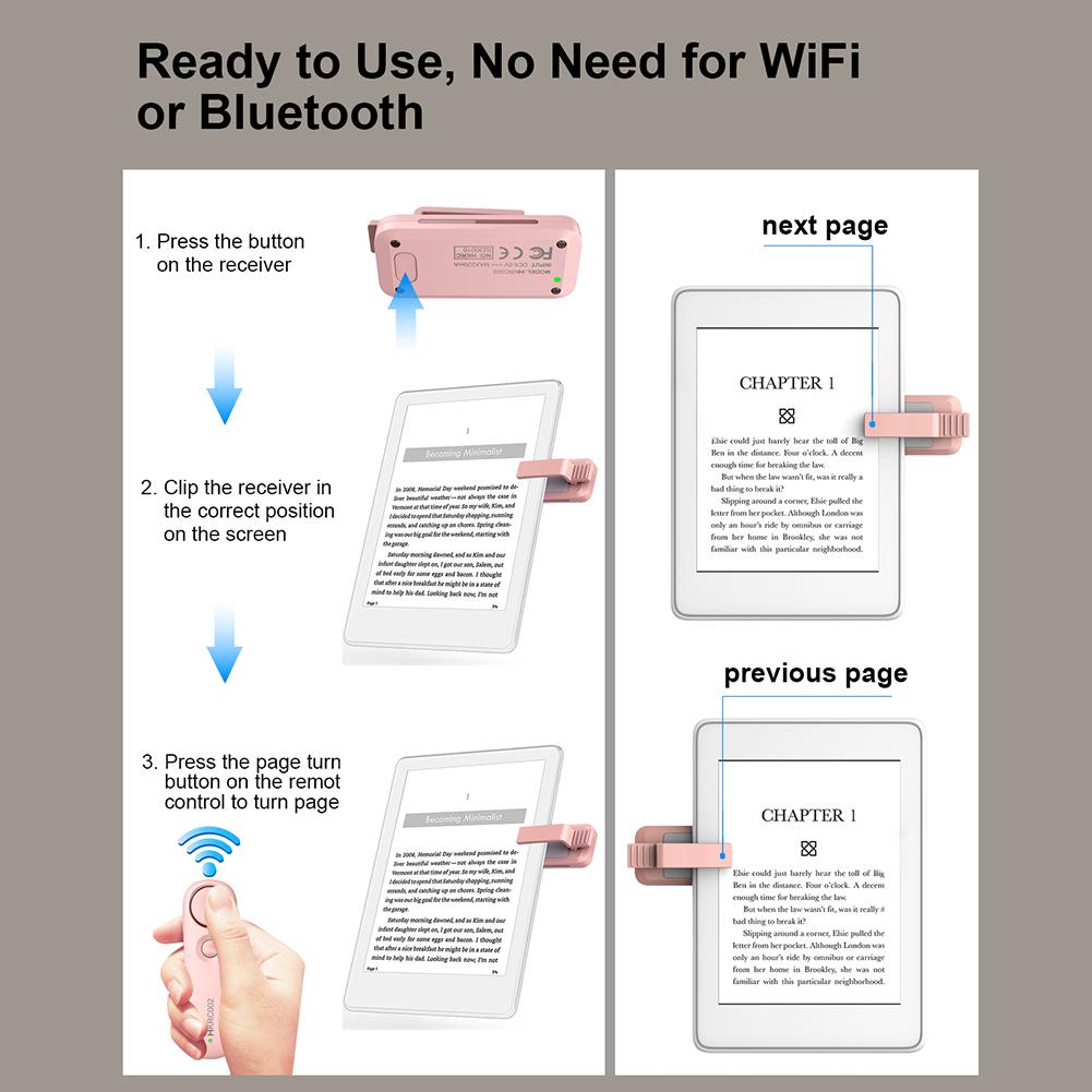 Remote Control Page Turner Phone Camera Multifunction Video Record Remote Triggers Camera Controls for Kindle Accessories