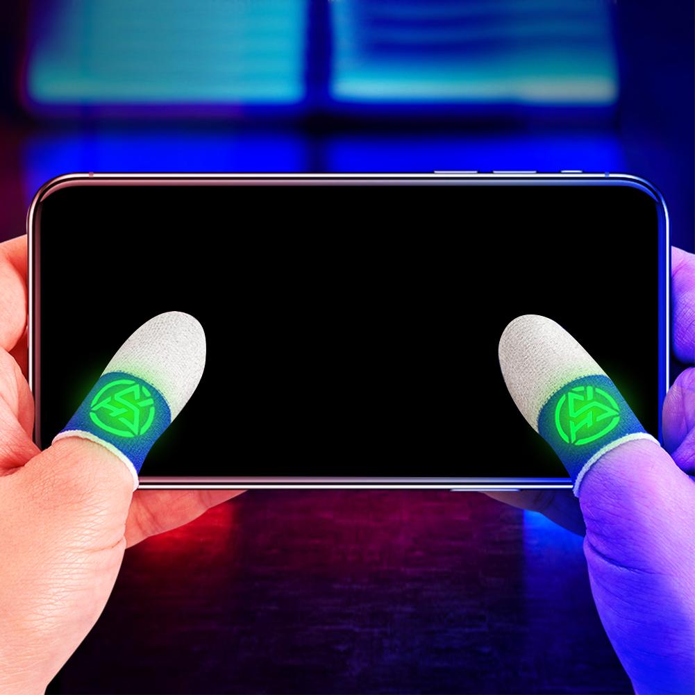 Mobile Finger Sleeve Breathable Nightlight Finger Covers Sweatproof Anti Slip Game Controller Finger Cover for PUBG Phone Gaming