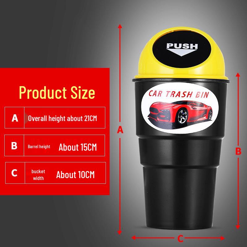 Stylish Car Trash Bin with Lid - Compact Door Storage