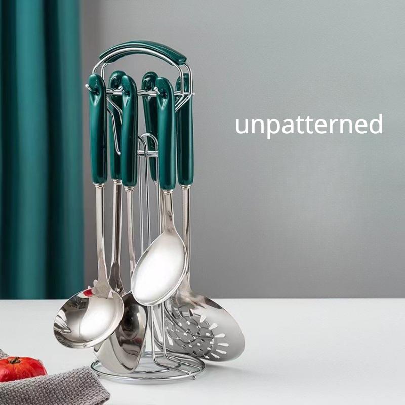 

Скандинавский светлый роскошный набор кухонных принадлежностей Кухонная лопатка Ложка Набор из семи предметов Керамическая ручка Лопатка из нержавеющей стали Суповая ложка Кухонные принадлежности A серый