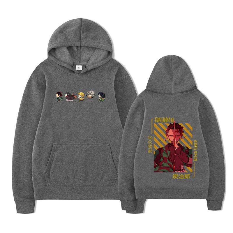Autumn Anjuro Bakugou Hoodies Men Women Fashion High Street Sweatshirts Vintage Pullovers Tanjiro Hoodie Oversized Tops