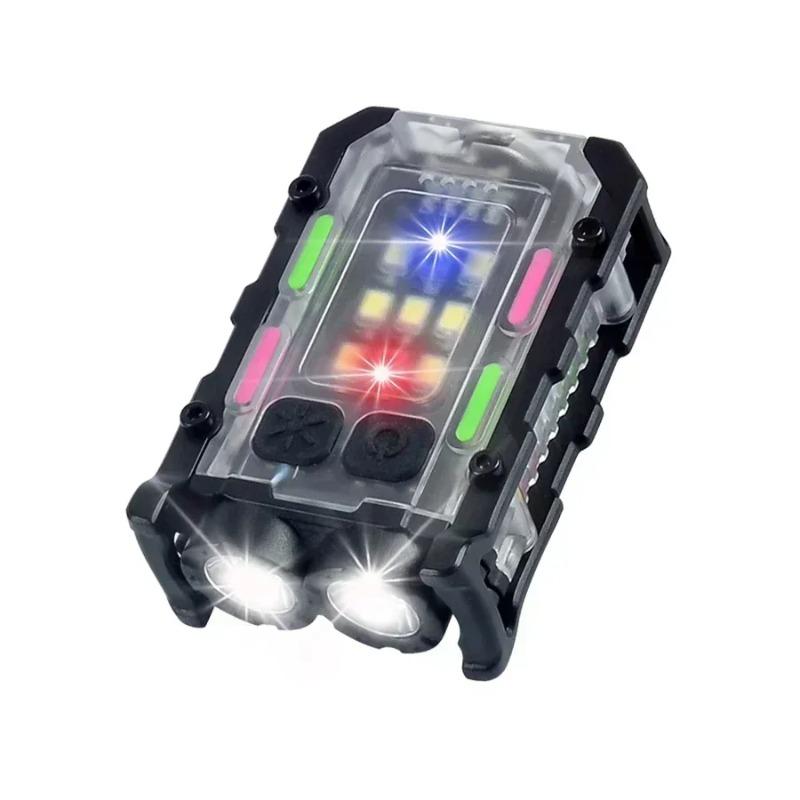 Rechargeable EDC LED Flashlight with Clip Magnetic Keychain Work Light 8 Modes Lantern for Camping Outdoors Home Emergency