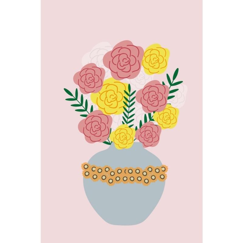 Plant Oil Painting Vase Still Life Wall Painting Abstract Art Canvas Painting Living Room Corridor Office Home Decoration Mural No Frame