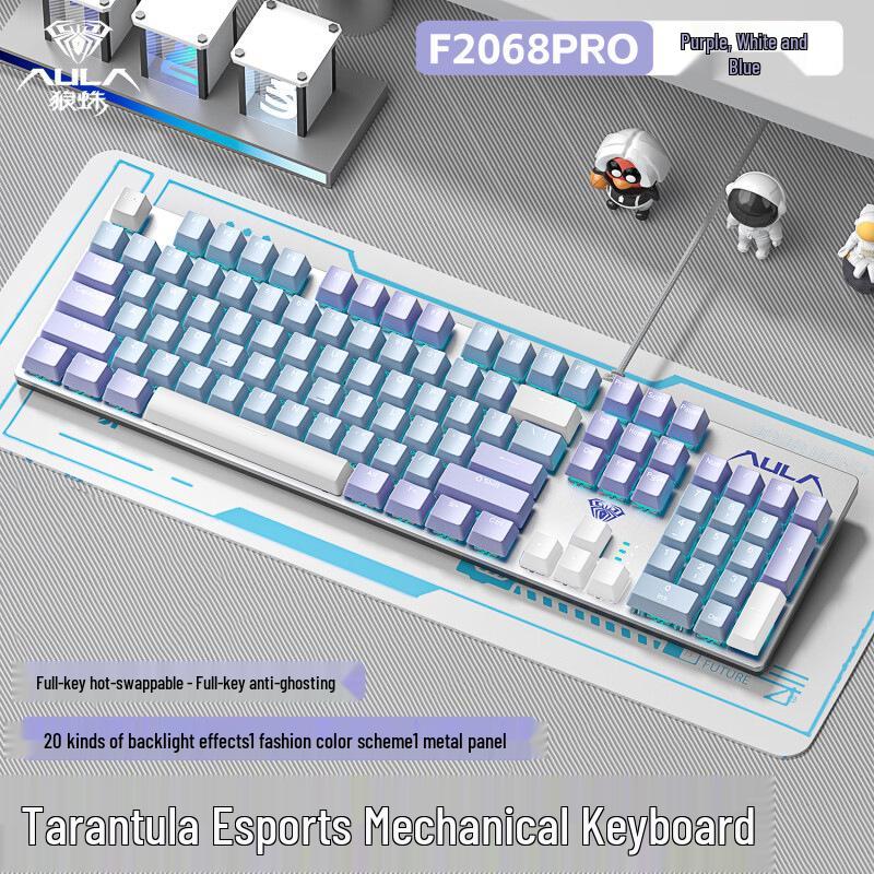 Tarantula F2068pro Hot-Swappable Mechanical Keyboard and Mouse Set for Esports and Office Use