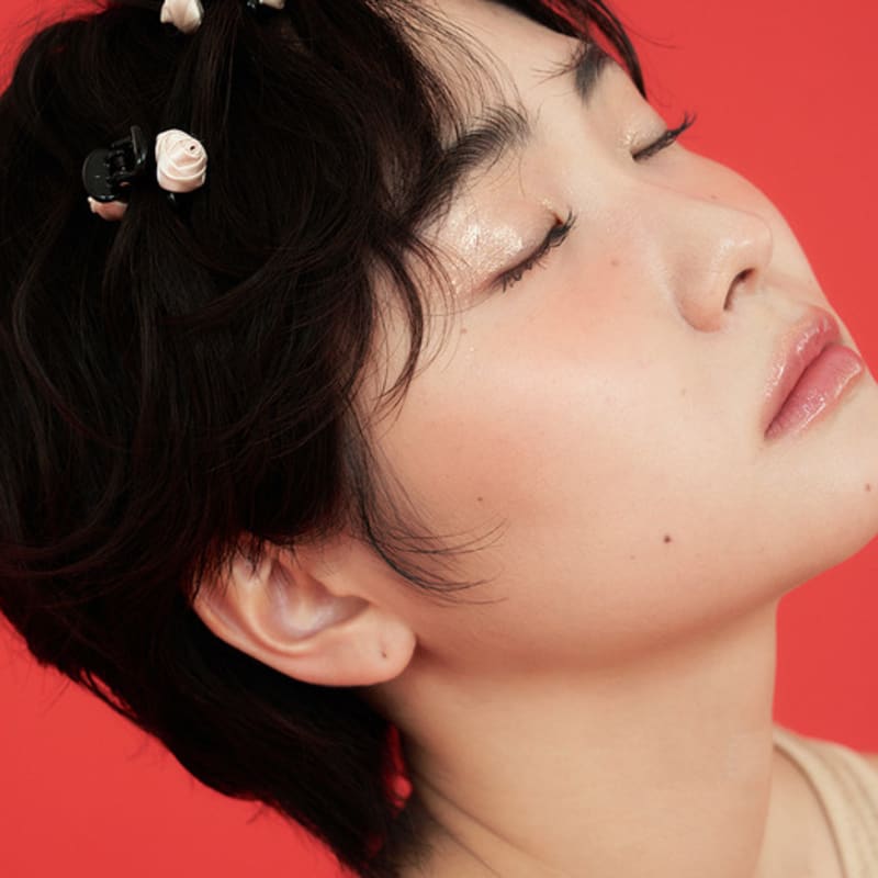 

geegee [2SET] petit rose hair clip - Ivory IVORY