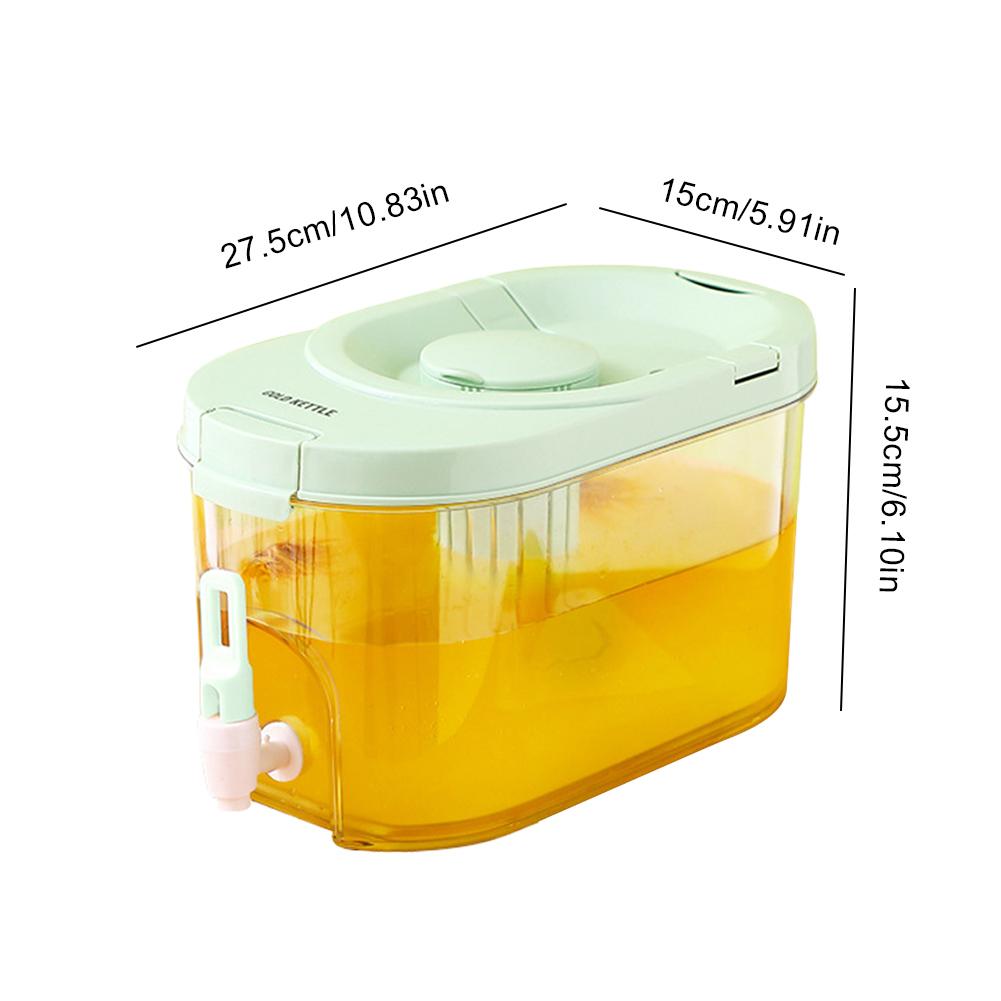 4L Leakproof Beverage Dispenser with Spigot & Lid Refrigerator Drink Bucket Lemonade Dispenser for Iced Tea Lemonade Juice Milk
