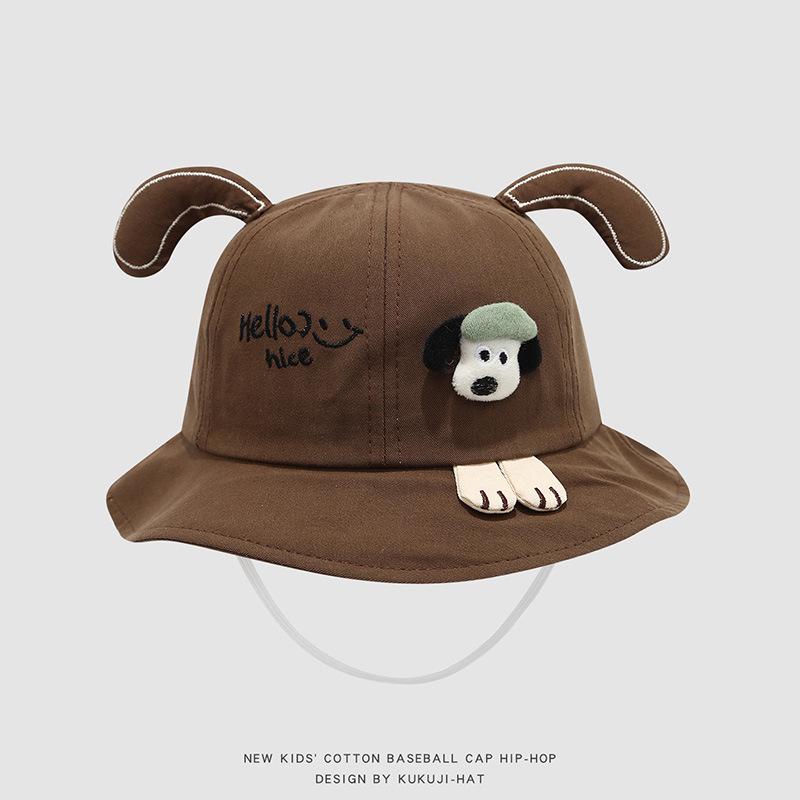 Spring 2026 Korean Baby Cartoon Puppy Bucket Hat - Cute Sun Protection for Boys & Girls