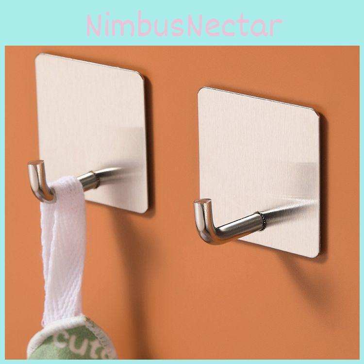 Adhesive Durable Hooks Set With Stainless Steel Finish For Wall Storage Tool