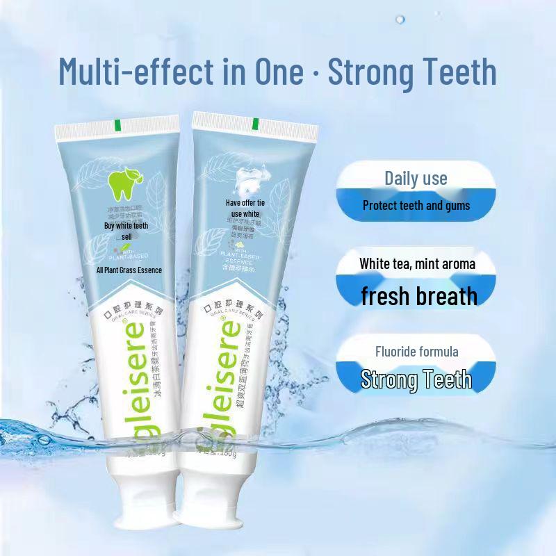 180g Large Capacity Toothpaste: Fresh Breath, Whitening, Anti-Cavity, Stain-Reducing, Gum Protection, Tooth Strengthening with Fluoride