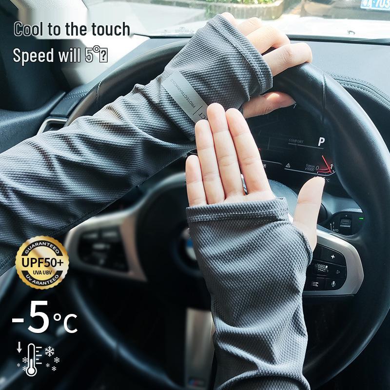 Sommer Eis Seide UV-Schutz Arm- und Gesichtsmanschetten - Atmungsaktiv, Dünn, Unisex