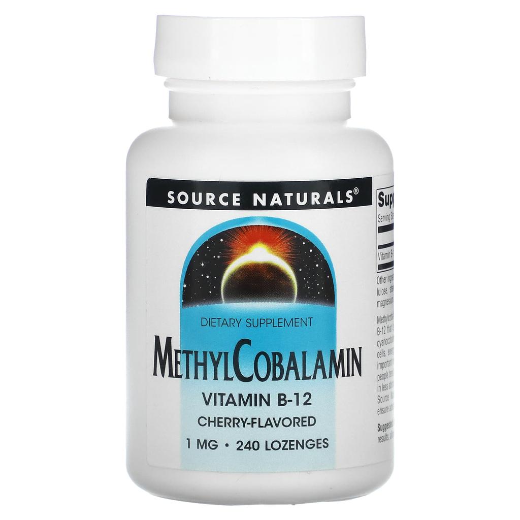 Source Naturals Methylcobalamin Vitamin B12, Cherry Flavor, 1 Mg, 240 Lozenges