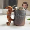 Bicchiere da Vino in Resina con Manico a Forma di Cucciolo - Tazza Creativa in Acciaio Inossidabile per Decorazioni Personalizzate