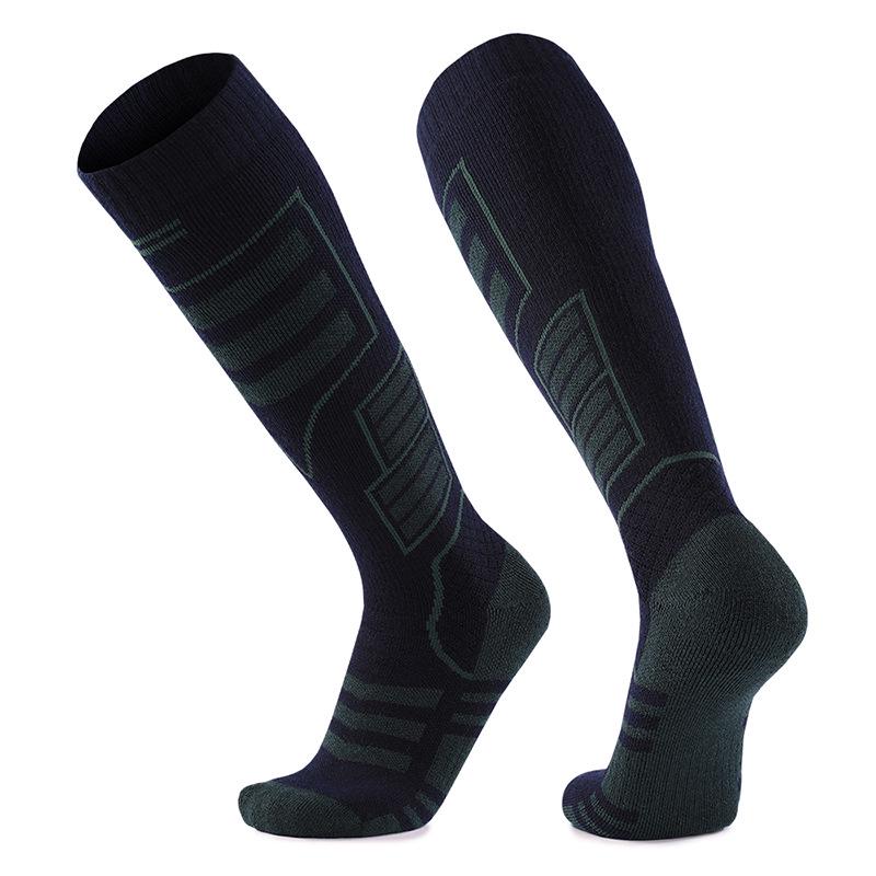 Thick Warm Merino Wool Long Snow Socks: Quick-Drying, Non-Slip, Wear-Resistant for Skiing
